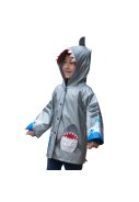 Graue Kinder Regenmantel Shark von Kidorable 5