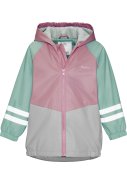 Grün / Rosa Regenjacke mit Fleecefutter von Playshoes 1