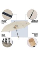 Weißer faltbarer Mandel-Regenschirm von Perletti 5
