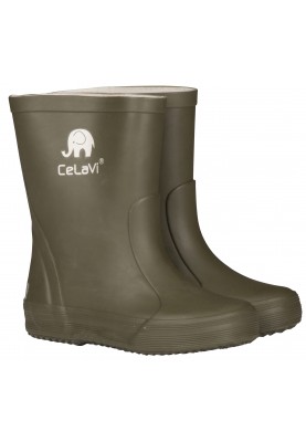 Robuste dunkelgrüne Kindergummistiefel von CeLaVi