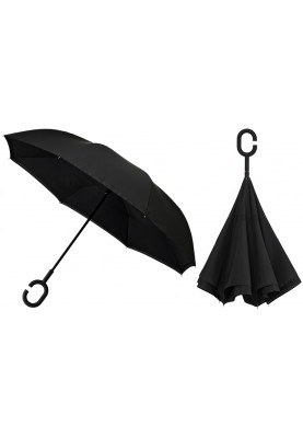 Inside Out schwarz Regenschirm mit doppeltem Tuch und windbeständig