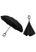 Inside Out schwarz Regenschirm mit doppeltem Tuch und windbeständig