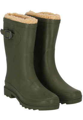 Khaki gefütterte Damen-Gummiregenstiefel Rubber Rain Boots von XQ