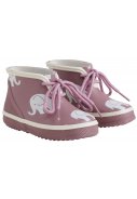 Kurze rosa (Burlwood) Kindergummistiefel mit Elefanten von CeLaVi 1