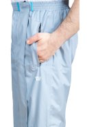 Hellblaue Regenhose mit durchgehendem Reißverschluss von Hello Rain 4