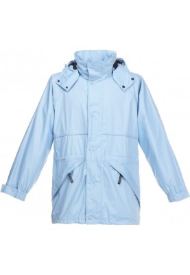 Hellblaue atmungsaktive Regenjacke von BMS