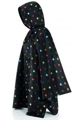 Schwarzer Regenponcho mit bunten Punkten von Reisenthel