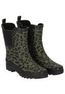 Grüne Leopardendruck Damen Chelsea Gummistiefel von XQ 1