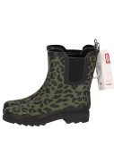 Grüne Leopardendruck Damen Chelsea Gummistiefel von XQ 4