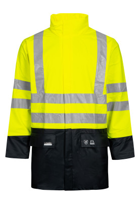 Lyngsøe Rainwear Hi-Vis Regenjacke fluor gelb/marine
