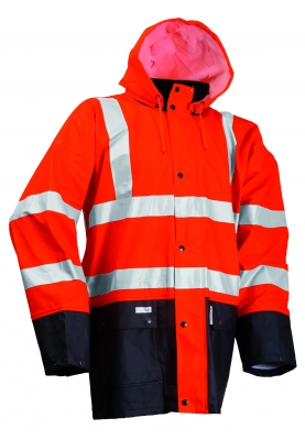 Lyngsøe Rainwear Regenjacke Hi-Vis orange/marine