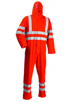 Lyngsøe Rainwear Hi-Vis Regenoverall fluor orange