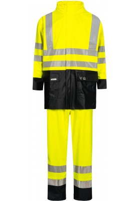 Lyngsøe Rainwear Hi-Vis Regenanzug fluor gelb / marine