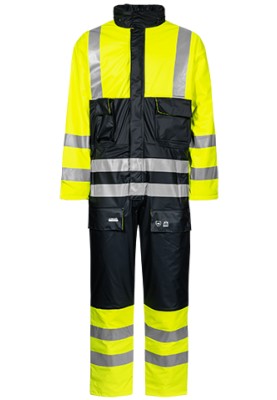 Gelb/Dunkelblau Hi-Vis Winteroverall Lyngsøe Rainwear