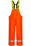 Lyngsøe Rainwear Vissers Latzhose neonorange/dunkelblau 2