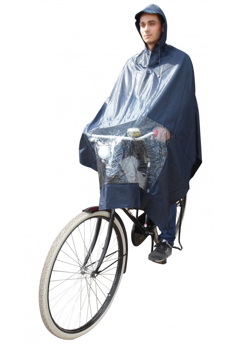 Marineblauer Regenponcho Fahrrad von Hooodie Regenponchos