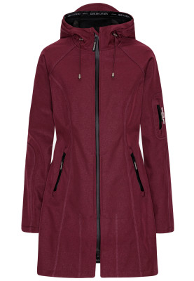 Maroon Softshell-Regenjacke in Dreiviertellänge von Ilse Jacobsen
