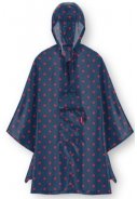 Dunkelblaue Regenponcho mit rote Punkten von Reisenthel