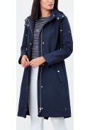 Dunkelblaue lange Damenregenjacke Tauton von Joules 2