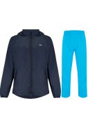 Navy / Neon blau Regenanzug von Mac in a Sac (Neon blaue Hose mit langem Reißverschluss) 