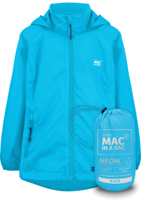 Neonblaue Kinderregenjacke von Mac in a Sac 