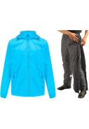 Neon blauer Regenanzug von Mac in a Sac (Hose mit langem Reißverschluss) 