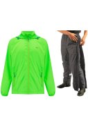 Neon grüner Regenanzug von Mac in a Sac (Hose mit langem Reißverschluss) 1