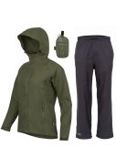 Olive/anthraziter Damen Regenanzug Stow and Go von Highlander 