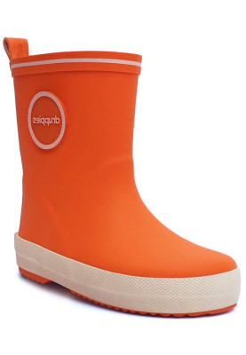 Orange Kinderregenstiefel aus Naturkautschuk von Druppies