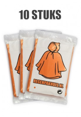 Orange Einweg Regenponcho's (10 St.)