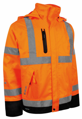 Orange/schwarze Hi-Vis Regenjacke von Lyngsøe Rainwear