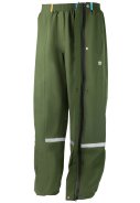 Grüne Regenhose mit durchgehendem Reißverschluss von Hello Rain