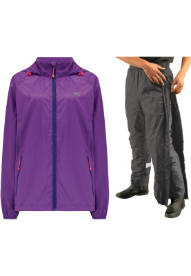 Violette Regenanzug von Mac in a Sac (Hose mit langem Reißverschluss)