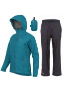 Petrol/anthraziter Regenanzug Stow and Go von Highlander 