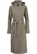 Beige/grüne (Pistazien) Urban outdoor lange Damenregenjacke von AGU