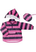 Playshoes Regenponcho rot/rosa gestreift