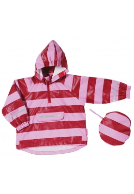 Playshoes Regenponcho rot/rosa gestreift