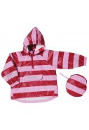 Playshoes Regenponcho rot/rosa gestreift