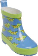 Blaue kurze Regenstiefel mit Krokodilen von Playshoes 1