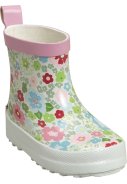 Weiße kurze Regenstiefel mit Blumen von Playshoes