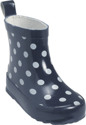 Dunkelblaue kurze Regenstiefel mit weißen Punkten von Playshoes