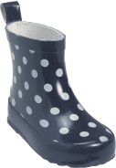 Dunkelblaue kurze Regenstiefel mit weißen Punkten von Playshoes