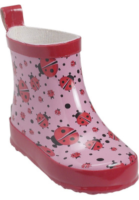 Rosa kurze Regenstiefel mit Marienkäfern von Playshoes