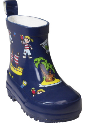 Dunkelblaue kurze Regenstiefel mit Piraten von Playshoes