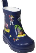 Dunkelblaue kurze Regenstiefel mit Piraten von Playshoes