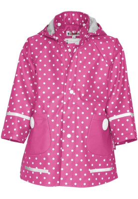 Playshoes Regenjacke rosa mit weißen Punkten
