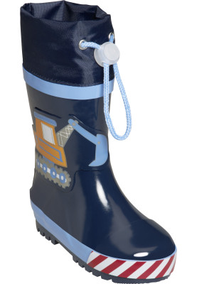 Playshoes Regenstiefel dunkelblau mit Bagger
