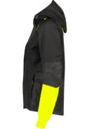 Reflektierende schwarz neongelbe Tech Damenregenjacke Commuter von AGU 3