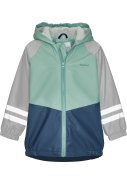 Grün / Blaue Regenjacke mit Fleecefutter von Playshoes 1