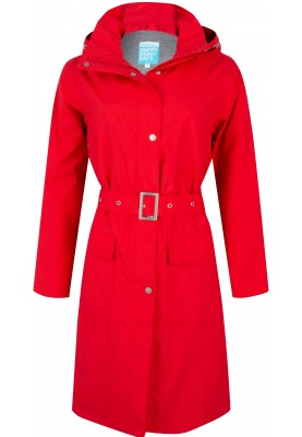 Rote lange Regenjacke (Long Coat) Rosa von Happy Rainy Days